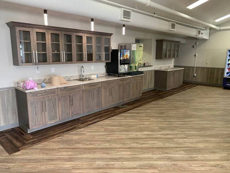 An interior shot of the kitchen area at Silver Foxes, from the Silver Foxes Gallery.