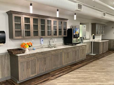 An interior shot of the kitchen area at Silver Foxes, from the Silver Foxes Gallery.